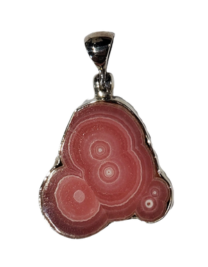 Rhodochrosite Stalactite Slice Pendant