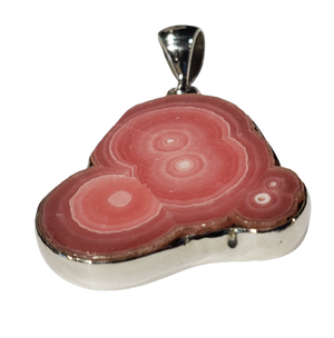 Rhodochrosite Stalactite Slice Pendant