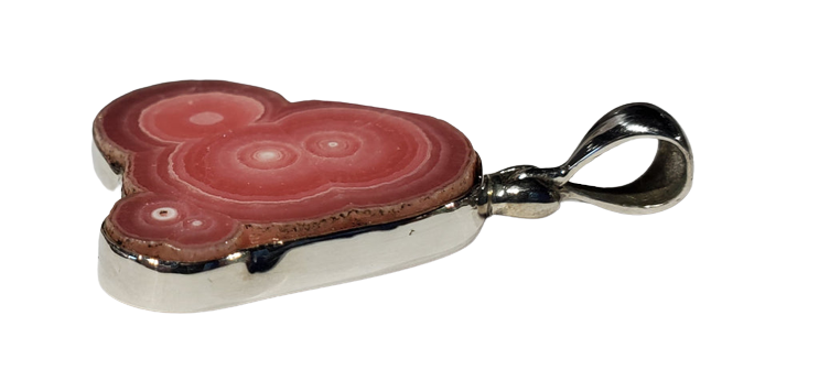 Rhodochrosite Stalactite Slice Pendant
