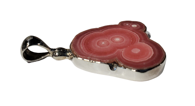Rhodochrosite Stalactite Slice Pendant