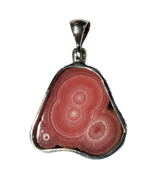 Rhodochrosite Stalactite Slice Pendant