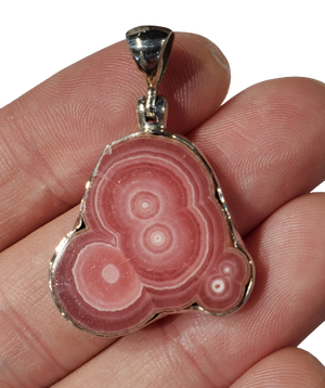 Rhodochrosite Stalactite Slice Pendant