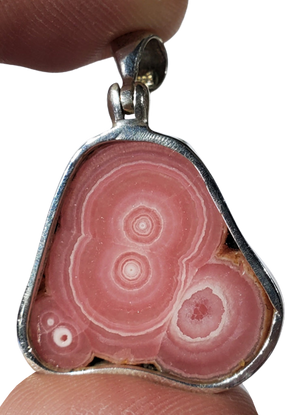 Rhodochrosite Stalactite Slice Pendant
