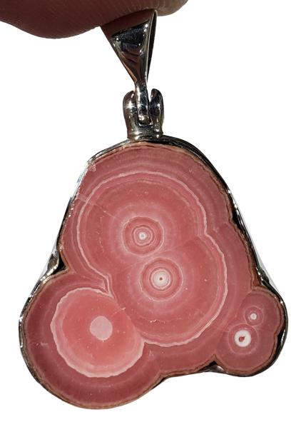 Rhodochrosite Stalactite Slice Pendant