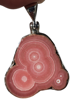 Rhodochrosite Stalactite Slice Pendant