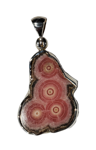 Rhodochrosite Stalactite Slice Pendant