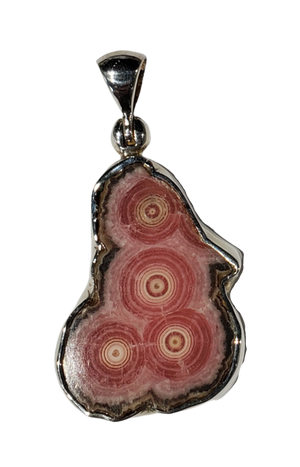 Rhodochrosite Stalactite Slice Pendant
