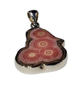 Rhodochrosite Stalactite Slice Pendant