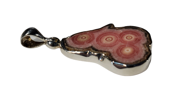 Rhodochrosite Stalactite Slice Pendant