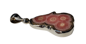 Rhodochrosite Stalactite Slice Pendant