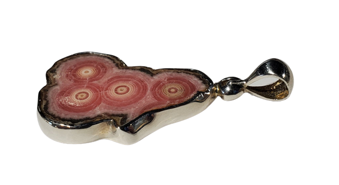 Rhodochrosite Stalactite Slice Pendant