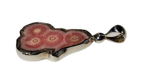 Rhodochrosite Stalactite Slice Pendant
