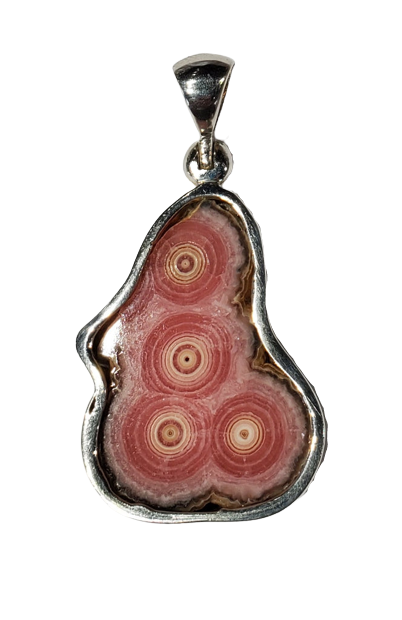 Rhodochrosite Stalactite Slice Pendant