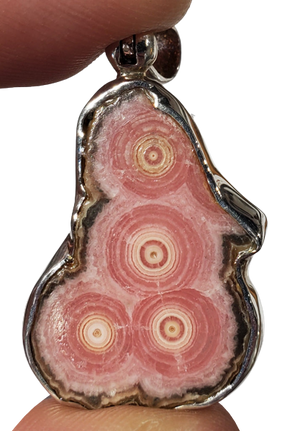 Rhodochrosite Stalactite Slice Pendant