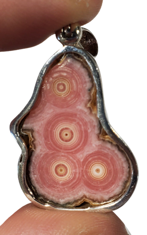Rhodochrosite Stalactite Slice Pendant