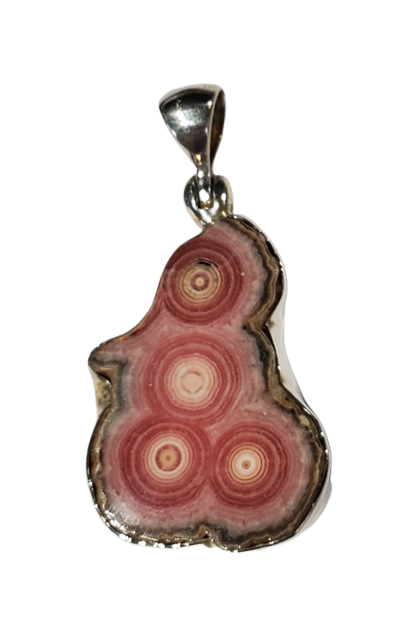 Rhodochrosite Stalactite Slice Pendant
