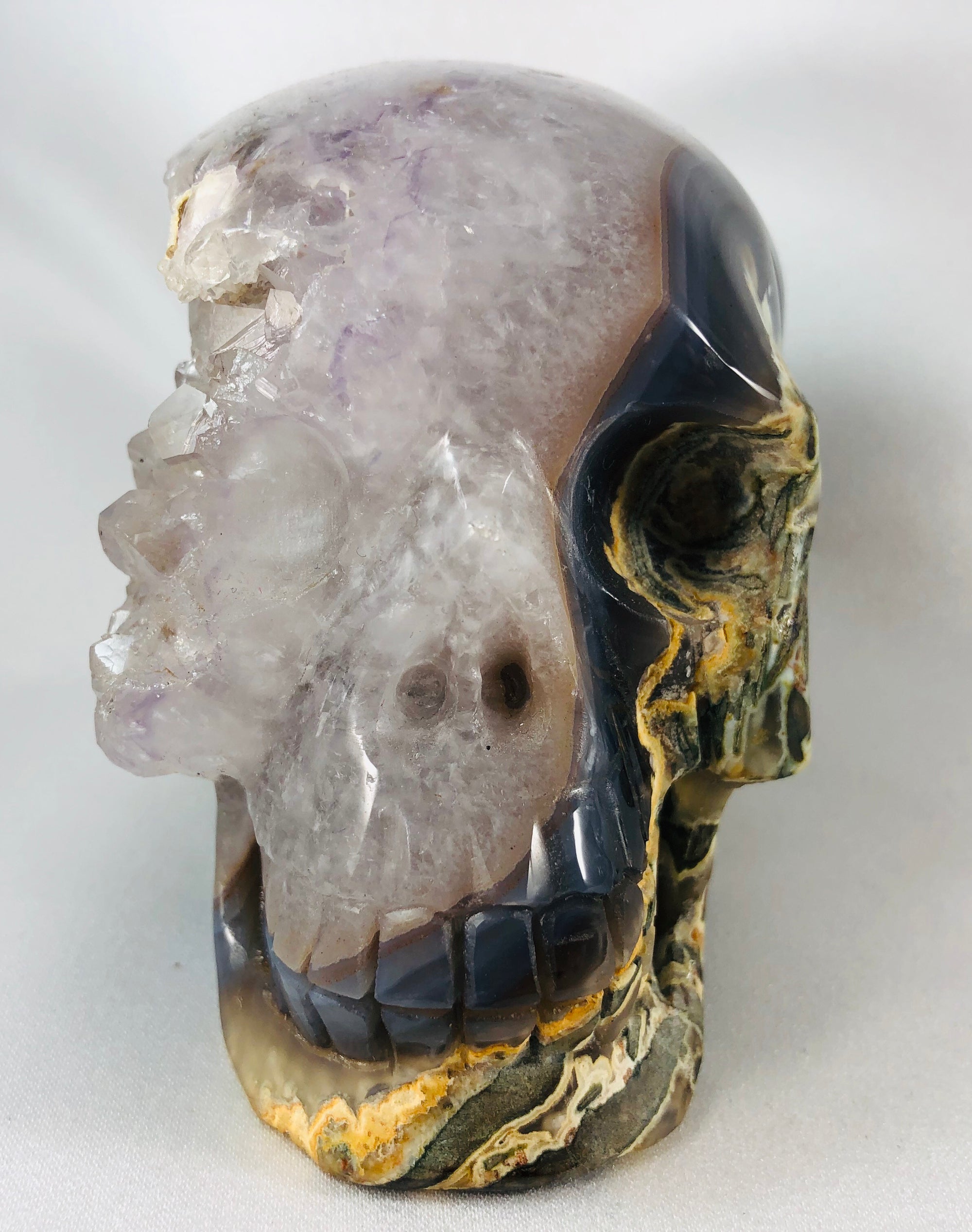 Amethyst and Agate Skull