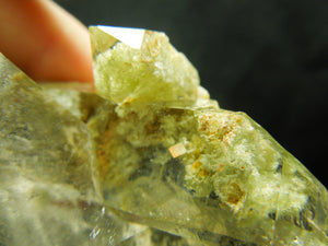 Chlorite Quartz Cluster w/ internal pyrite cube