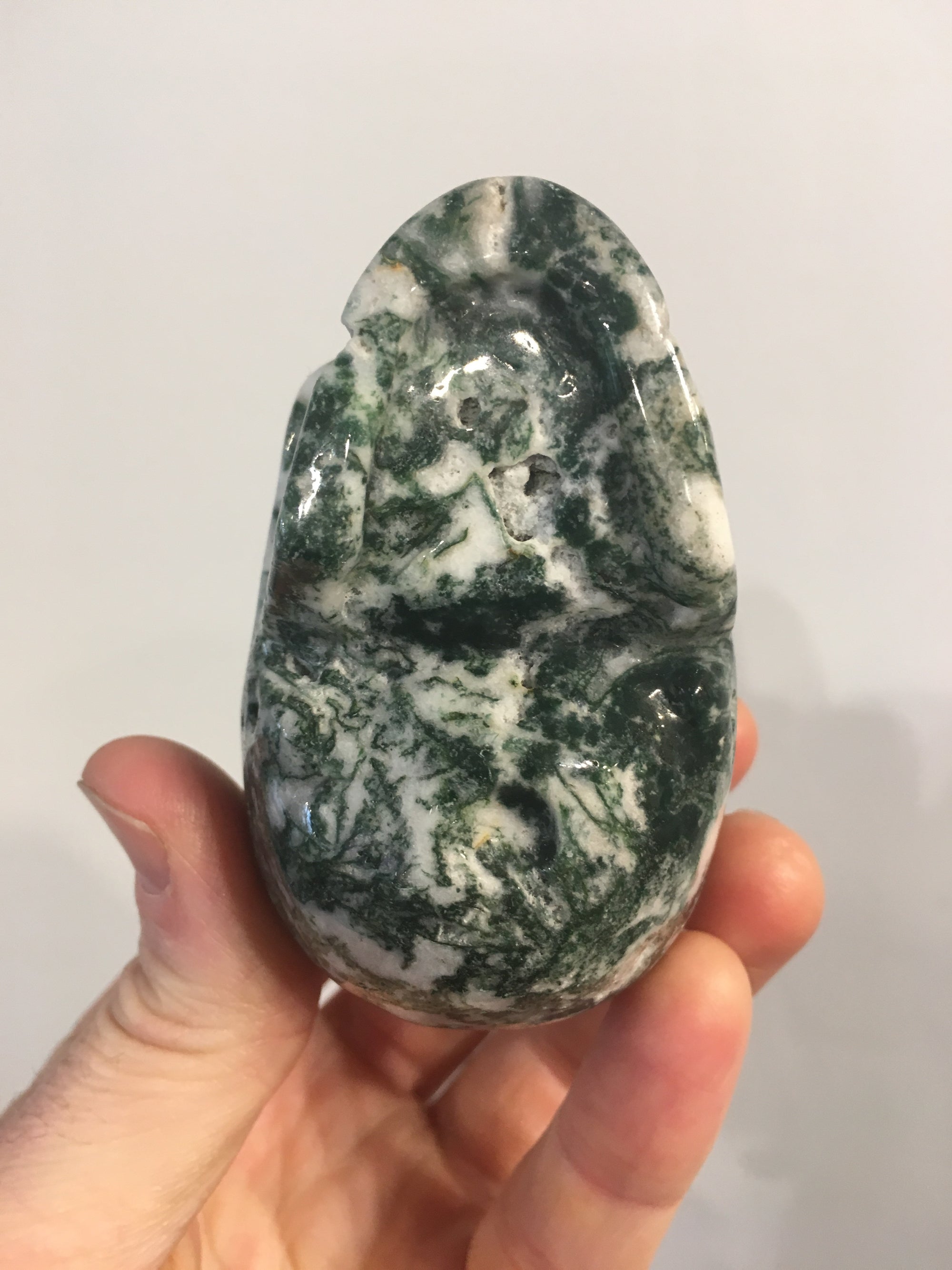 Moss Agate Skull