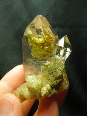 Chlorite Quartz Cluster w/ internal pyrite cube