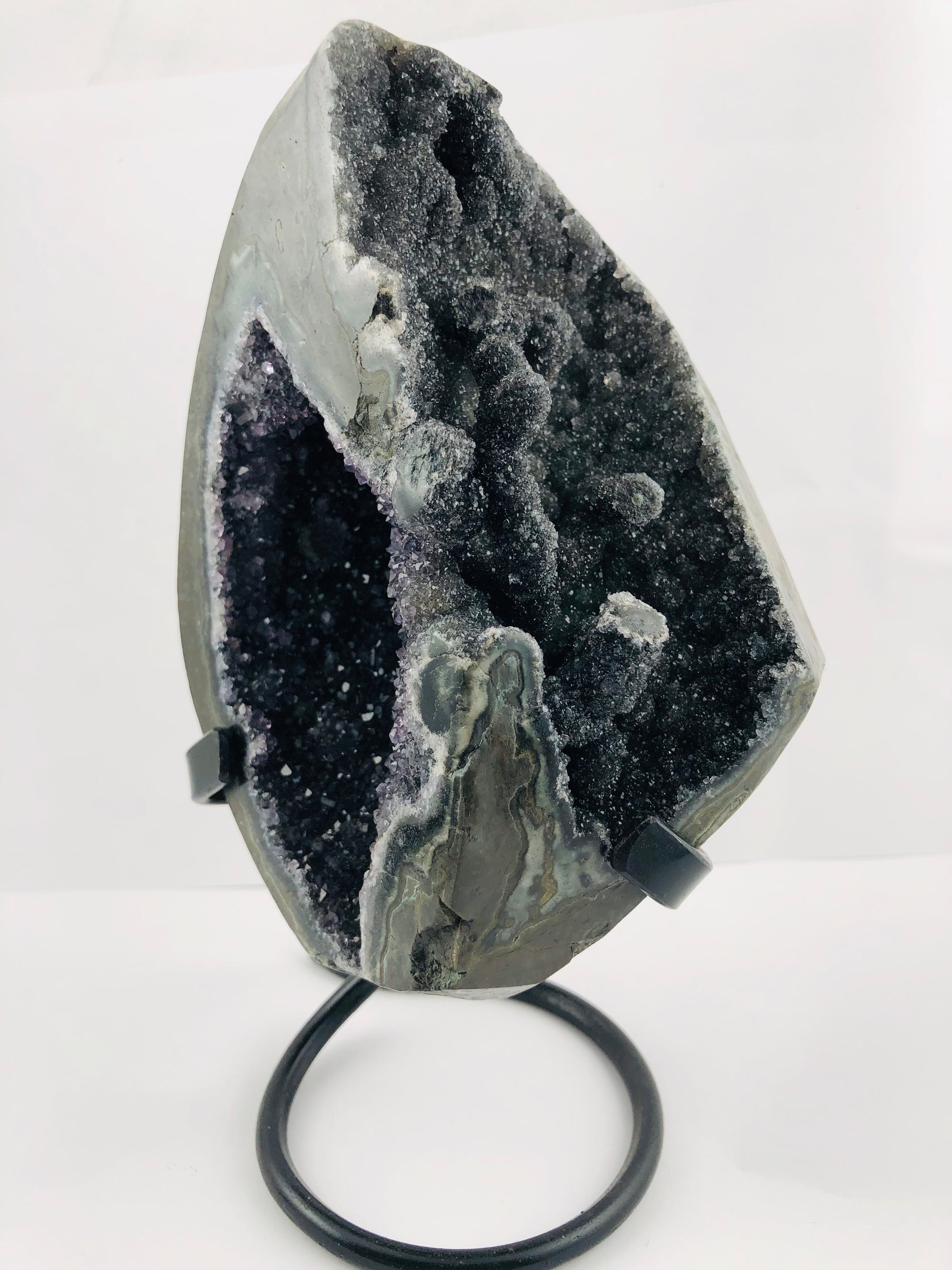 Druzy Black Quartz Stalactite Formation