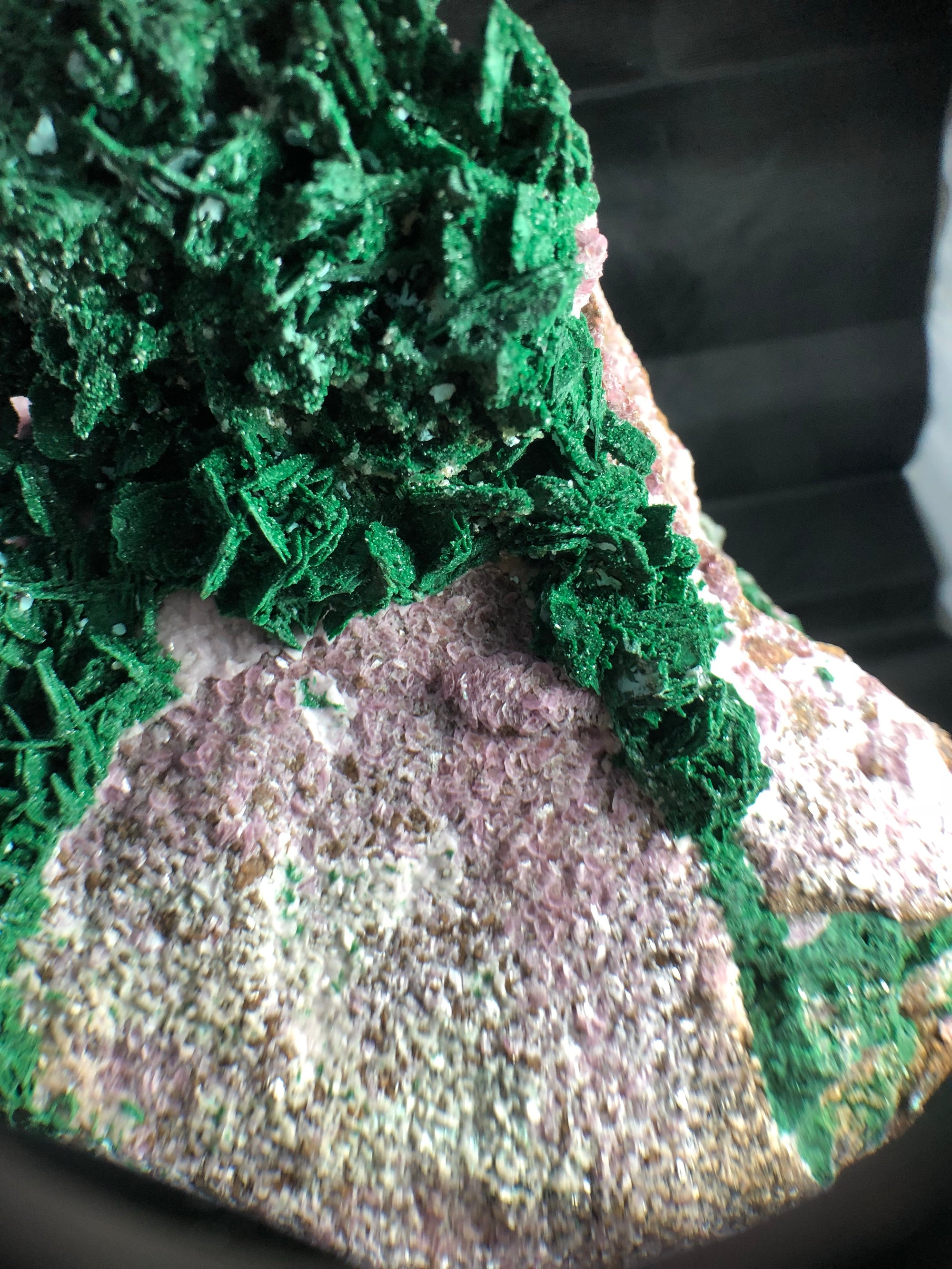 Quartz w/ Spherocobaltite and Malachite, 3.25 lbs.
