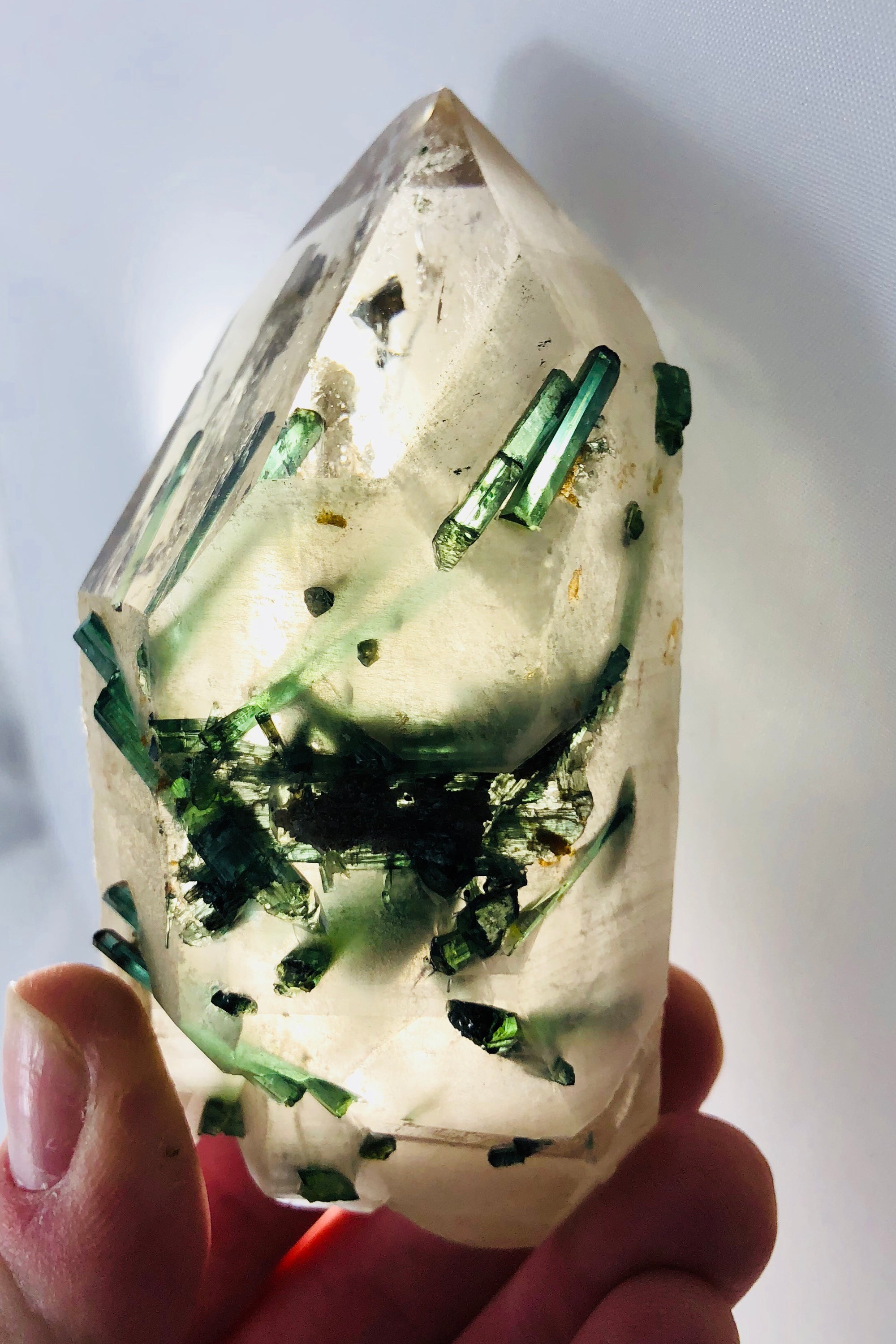 Quartz with Green Tourmaline