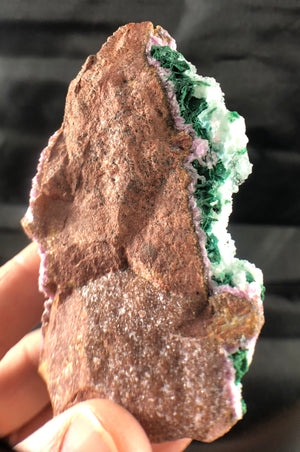 Spherocobaltite with Malachite and Quartz