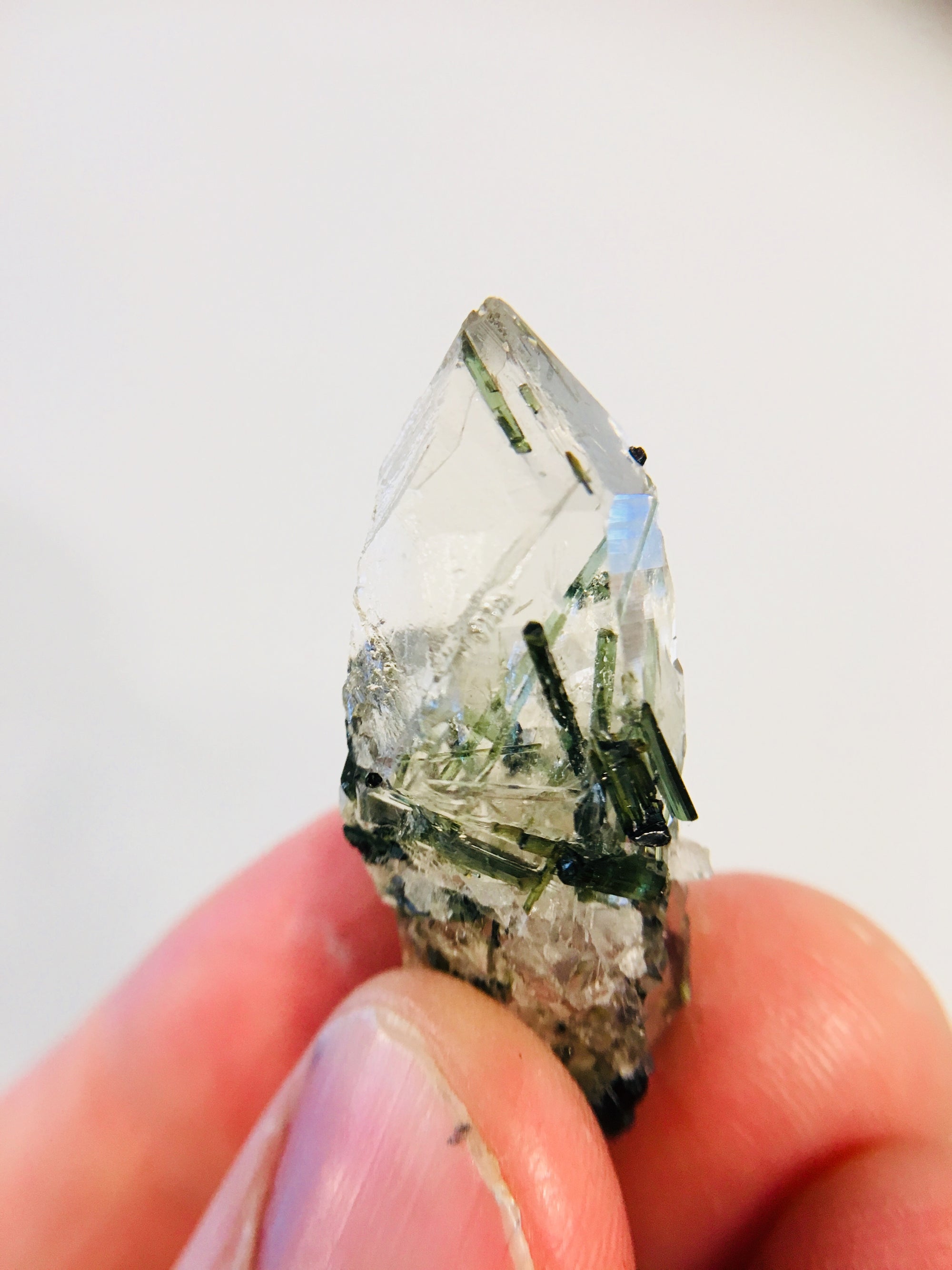 Quartz w/ Green Tourmaline, Brasil