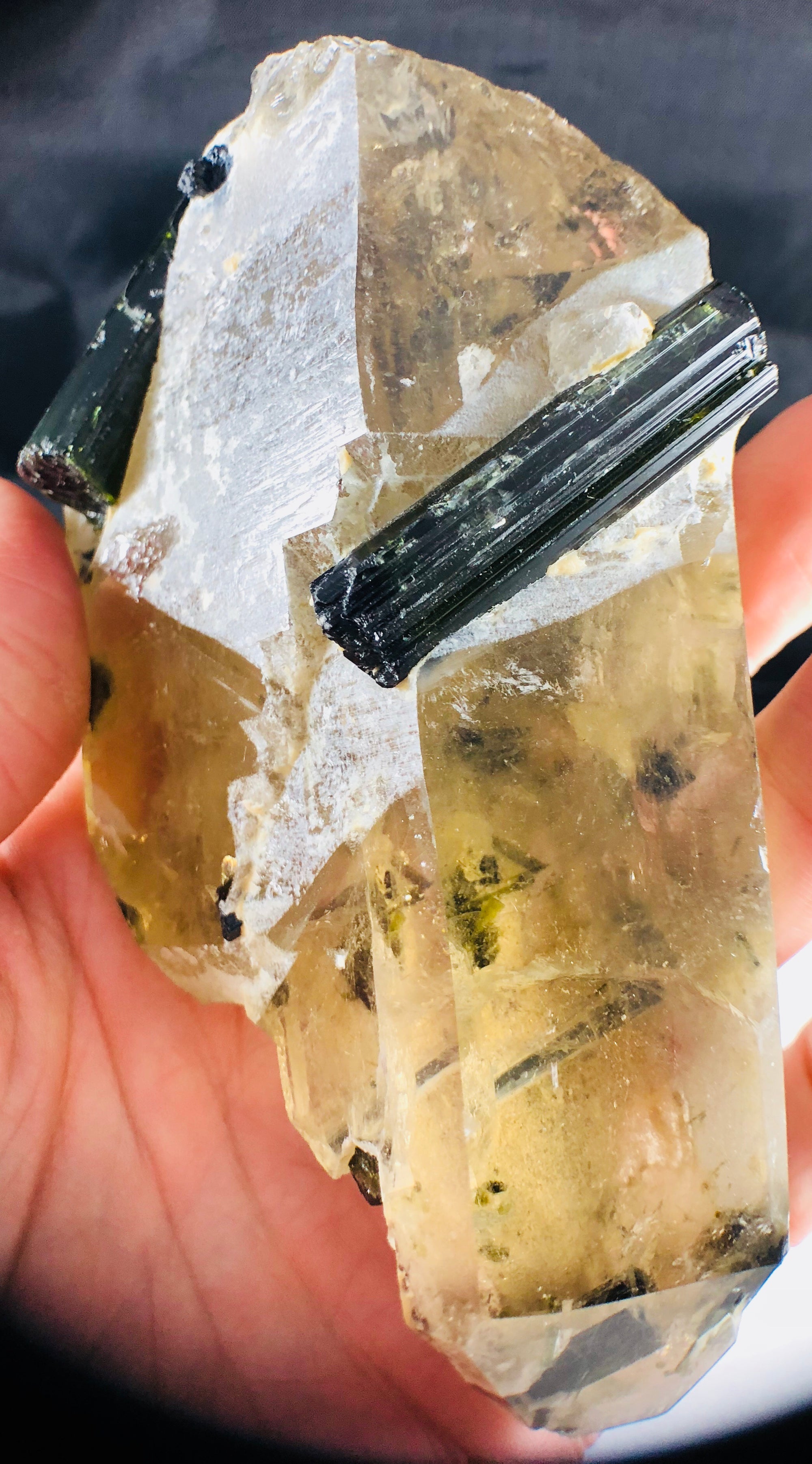 Smoky Citrine w/ Green Tourmaline