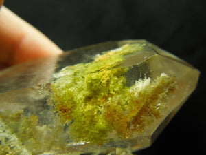 Chlorite Quartz Cluster w/ internal pyrite cube