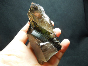 Smoky Cayhedral Quartz w/ Green Tourmaline