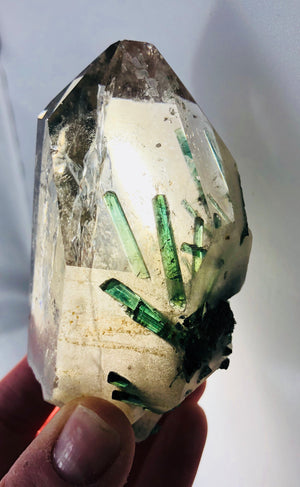 Quartz with Green Tourmaline