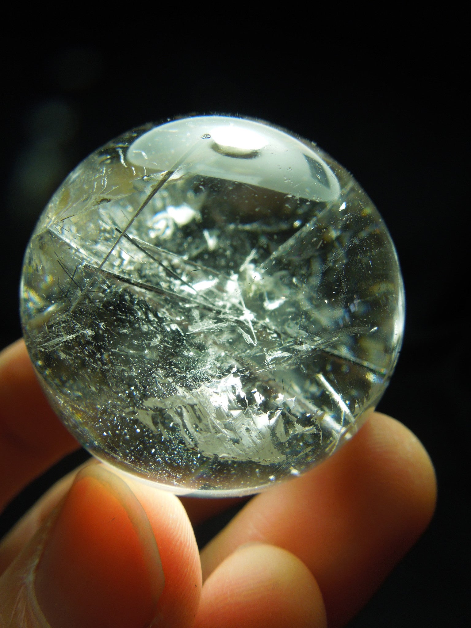 Tourmalinated Quartz Sphere