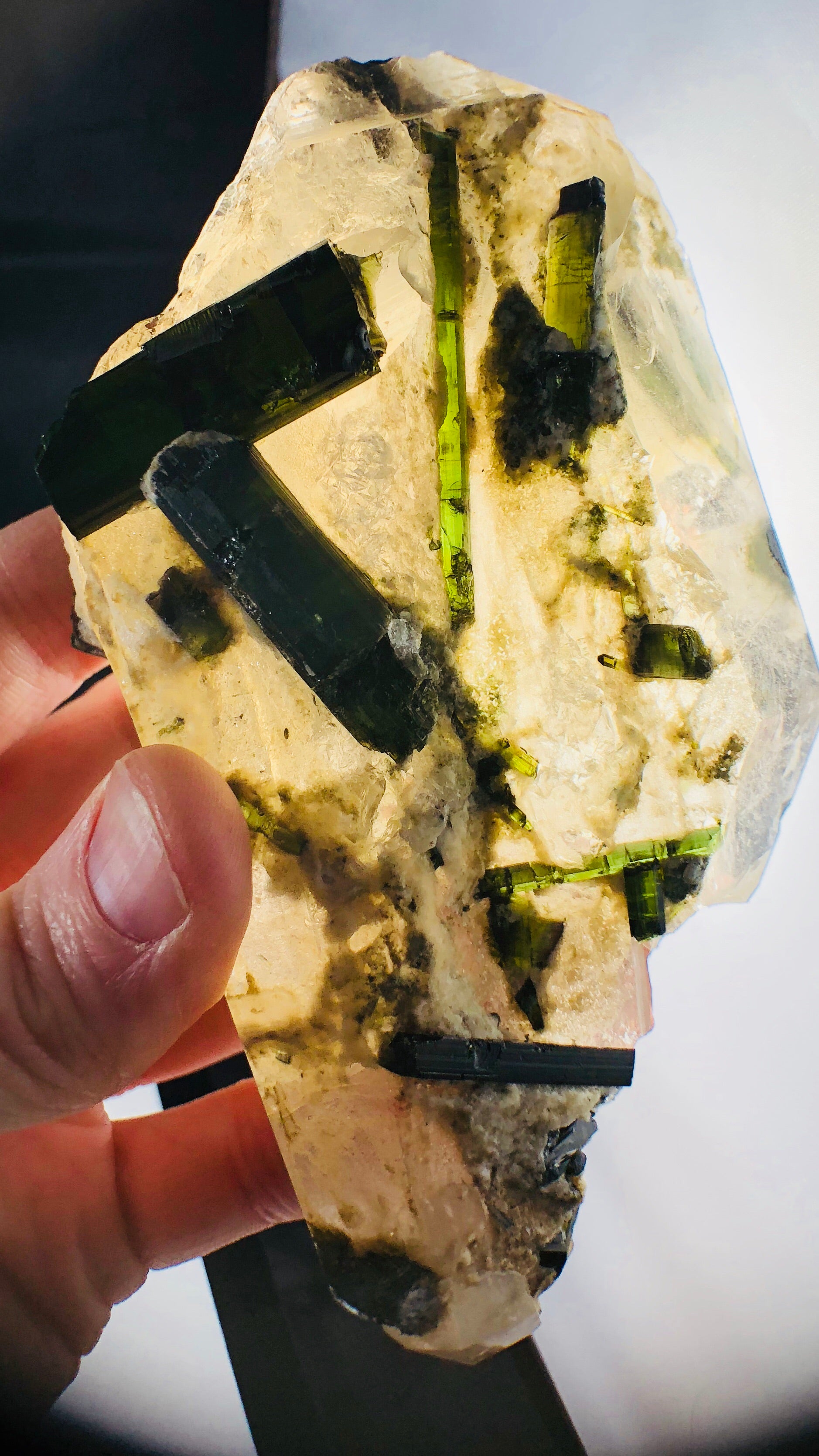 Smoky Citrine w/ Green Tourmaline
