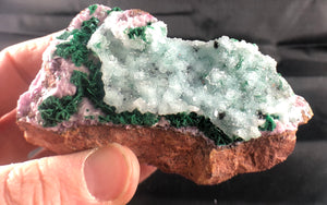 Spherocobaltite with Malachite and Quartz