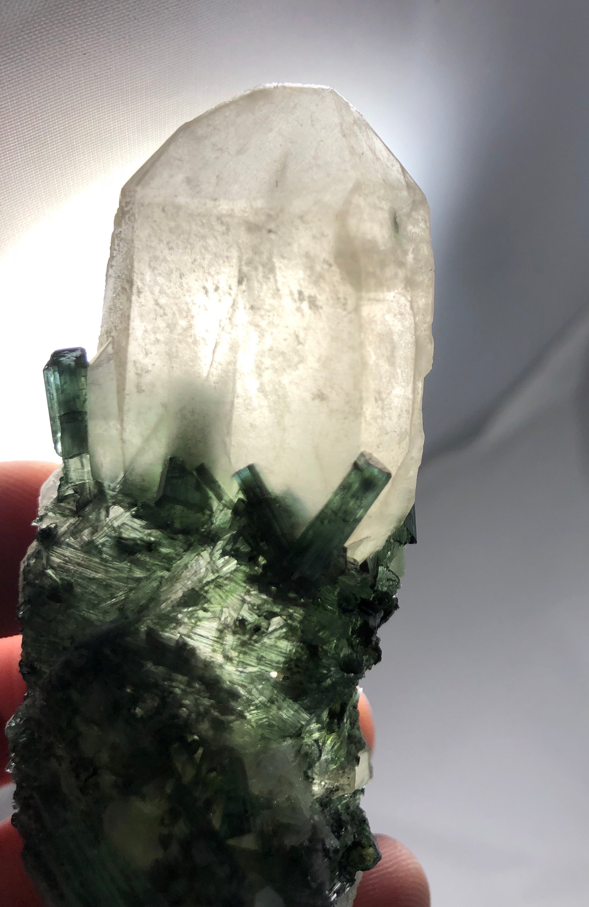 Quartz with Green Tourmaline
