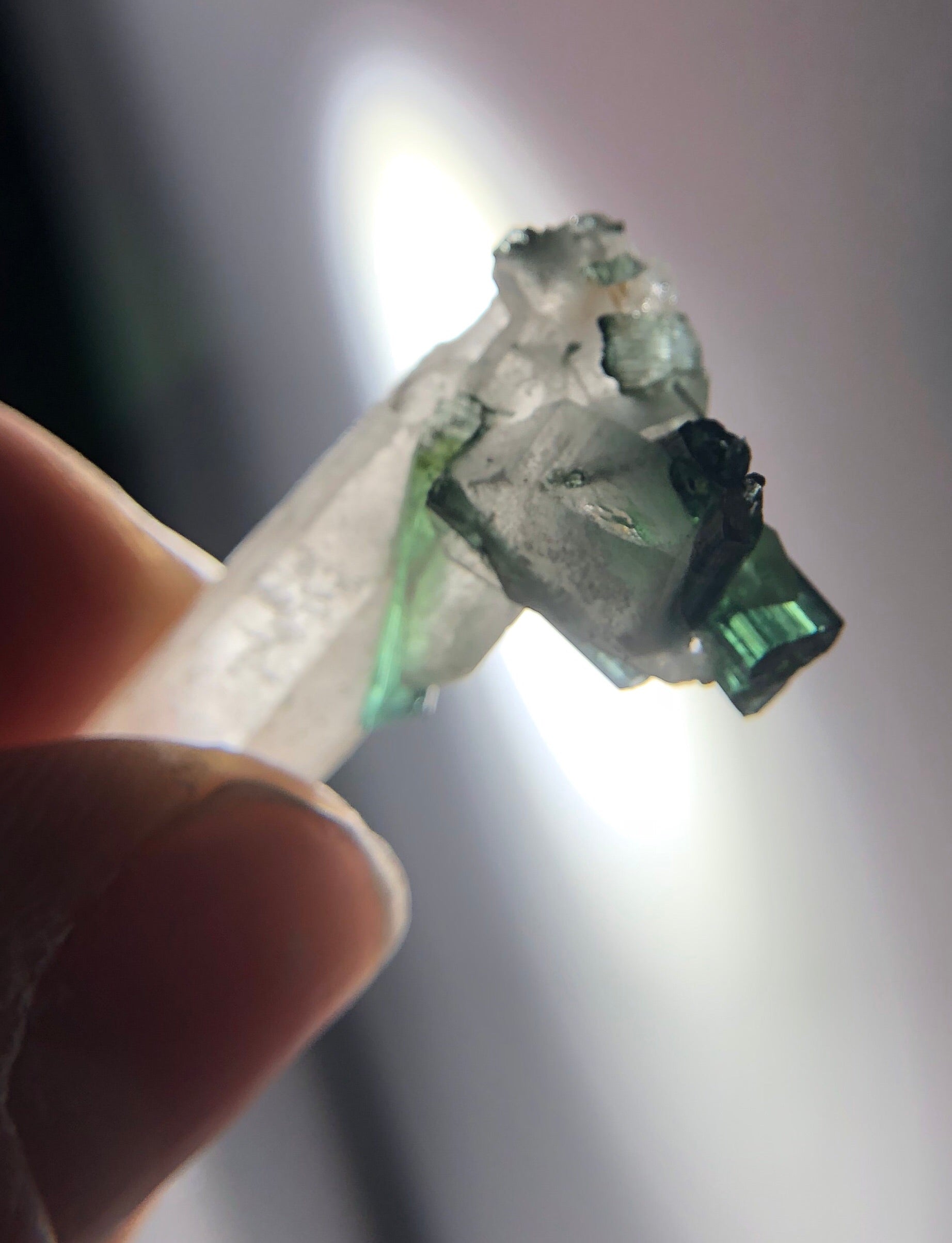 Quartz with Green Tourmaline
