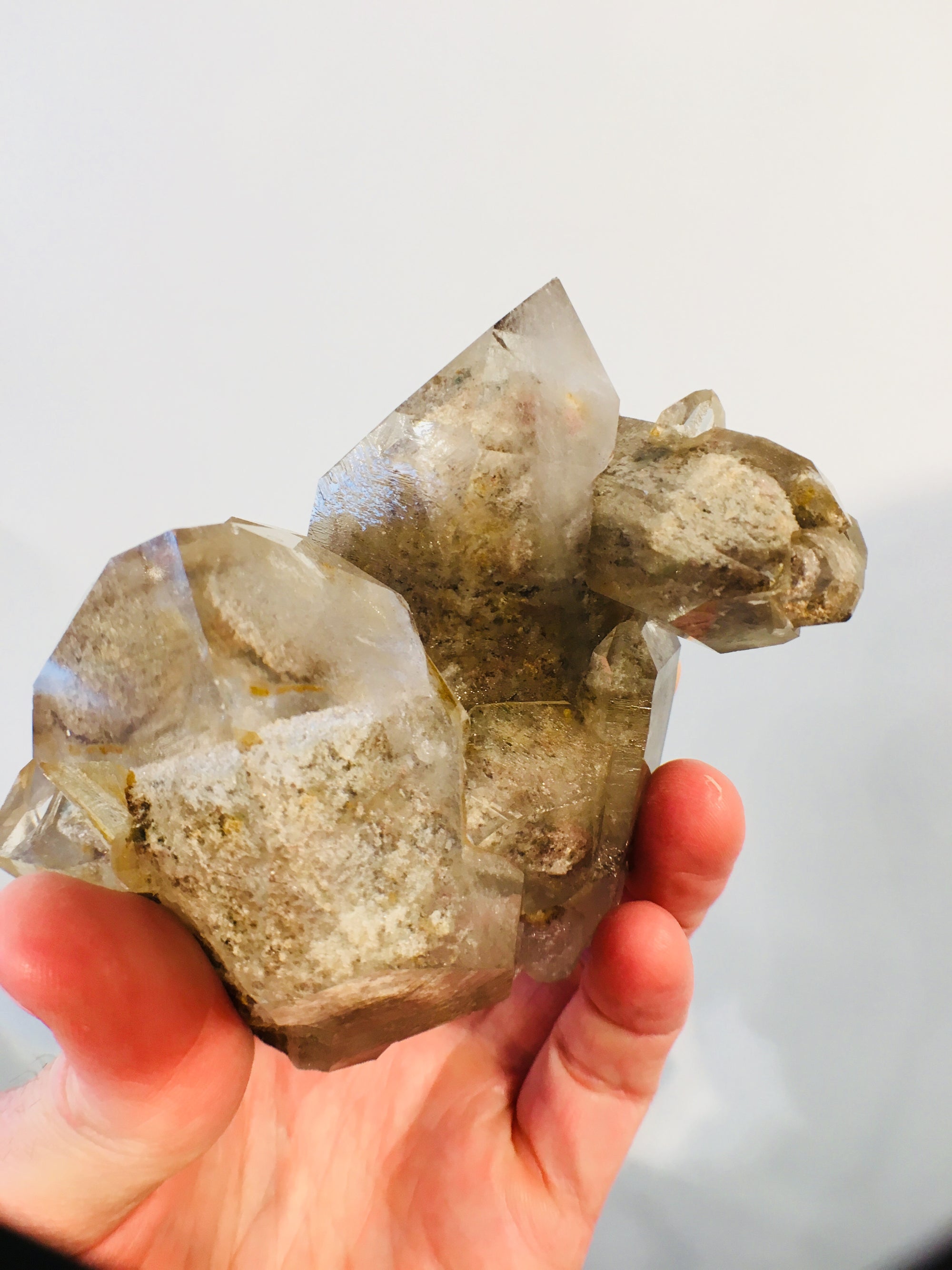 Quartz w/ Chlorite, 1.33 lbs., Lodolite, Brasil