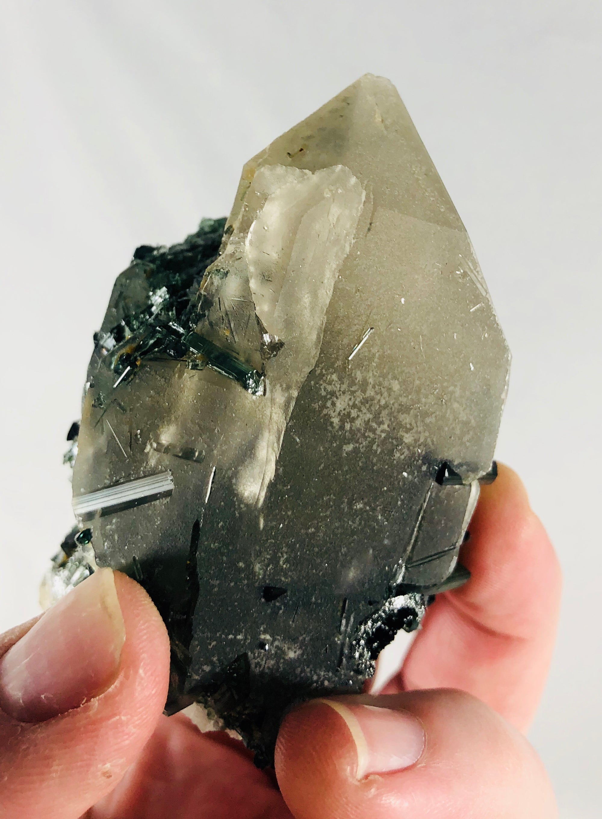 Quartz with Green Tourmaline