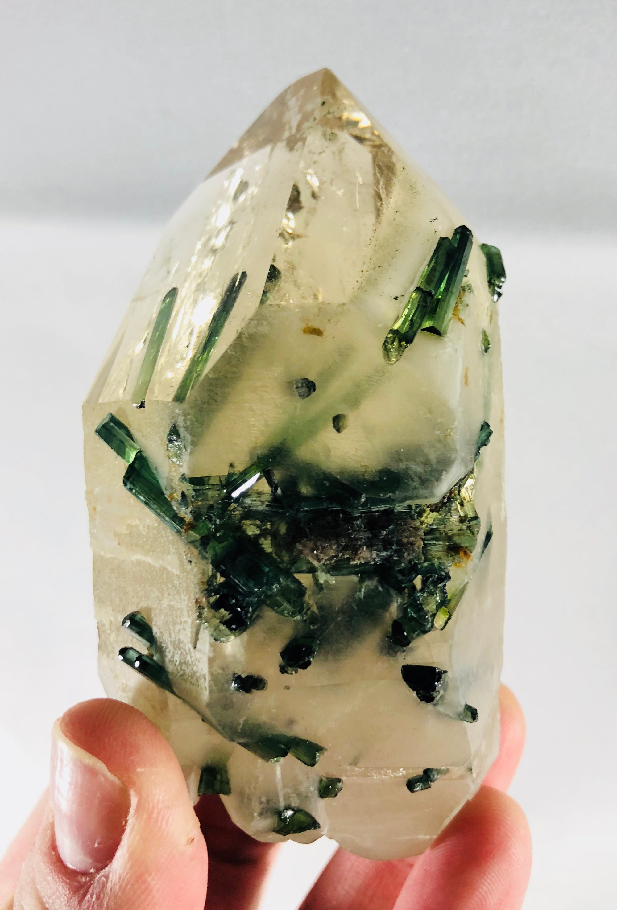 Quartz with Green Tourmaline