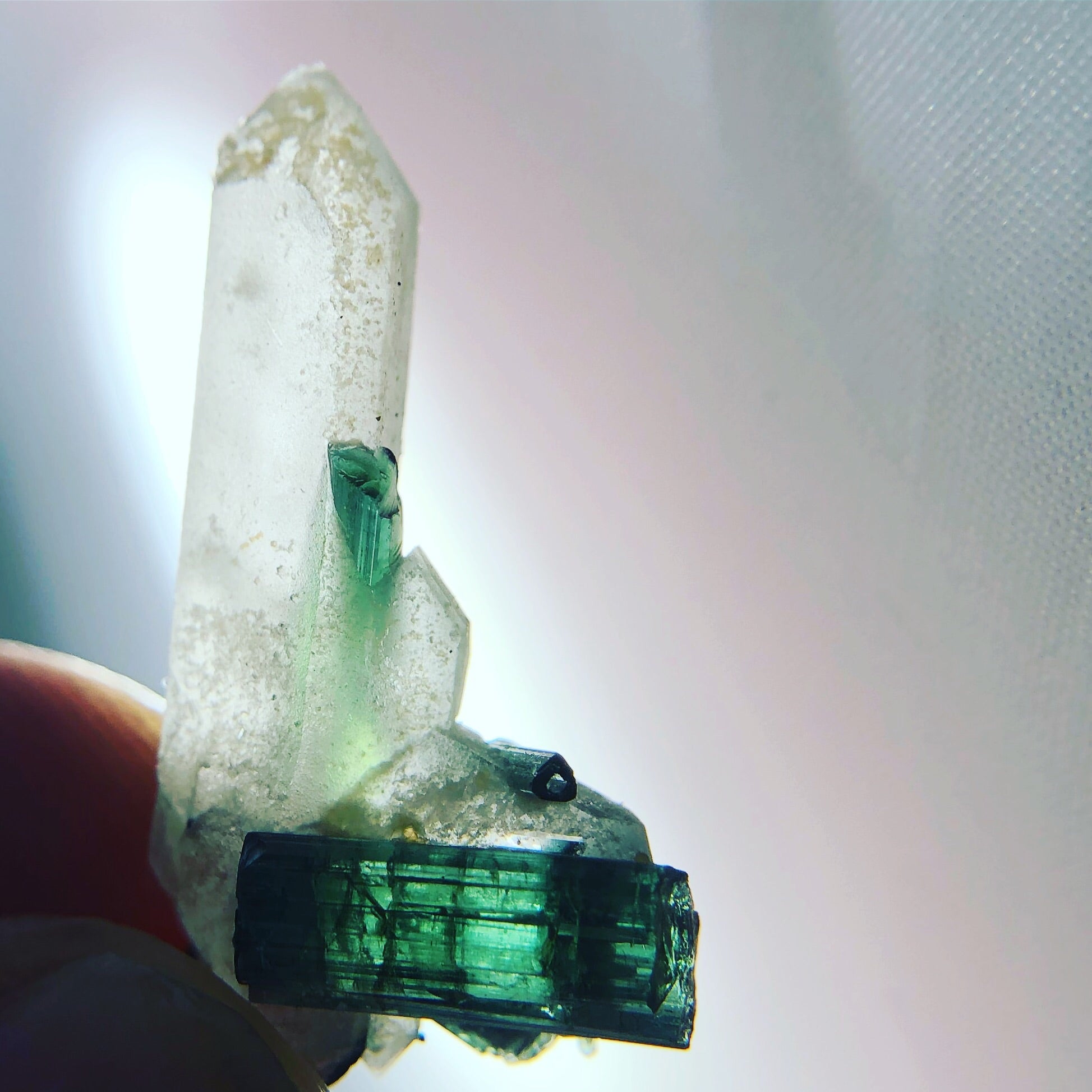 Quartz with Green Tourmaline