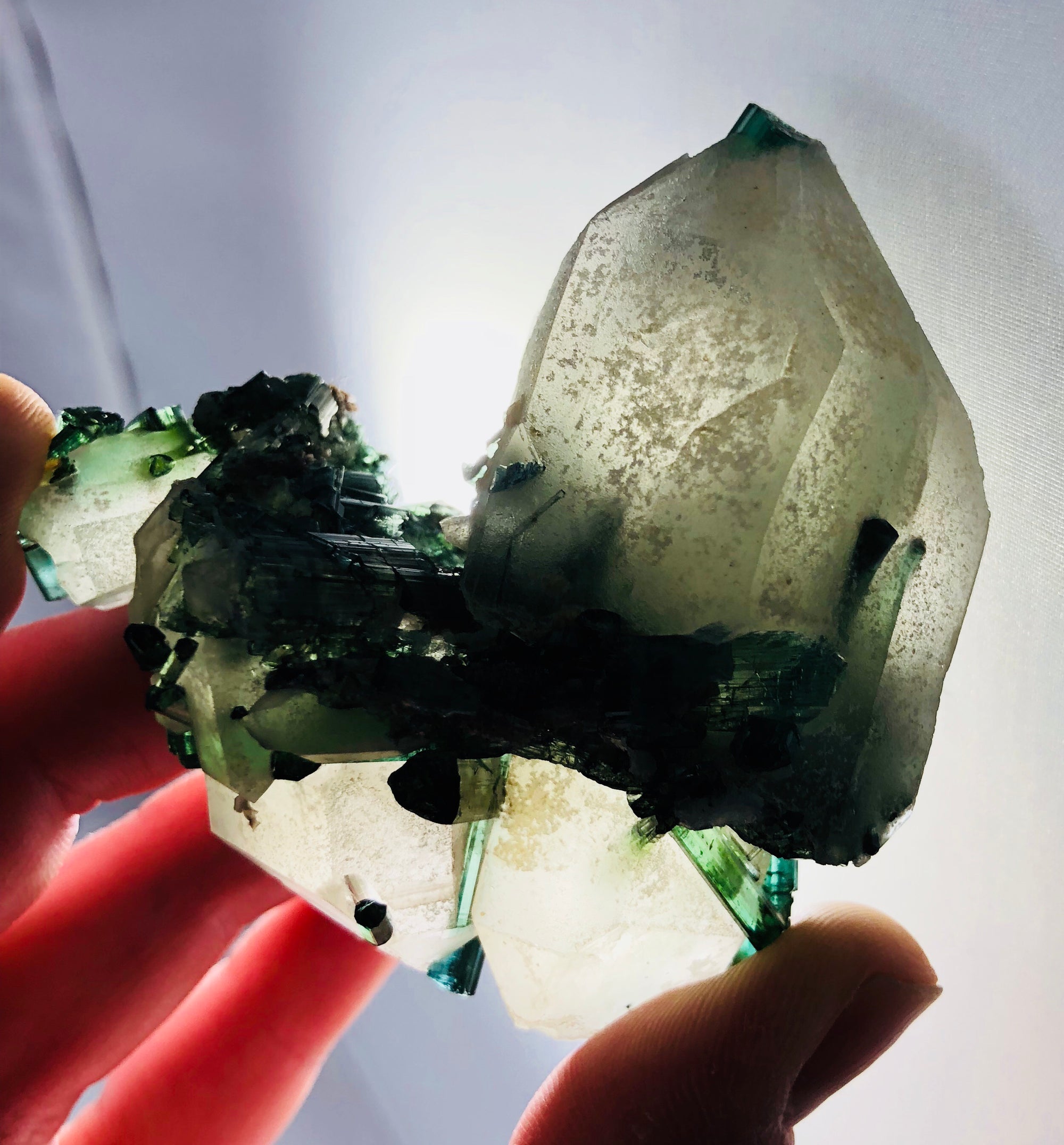 Quartz with Green Tourmaline