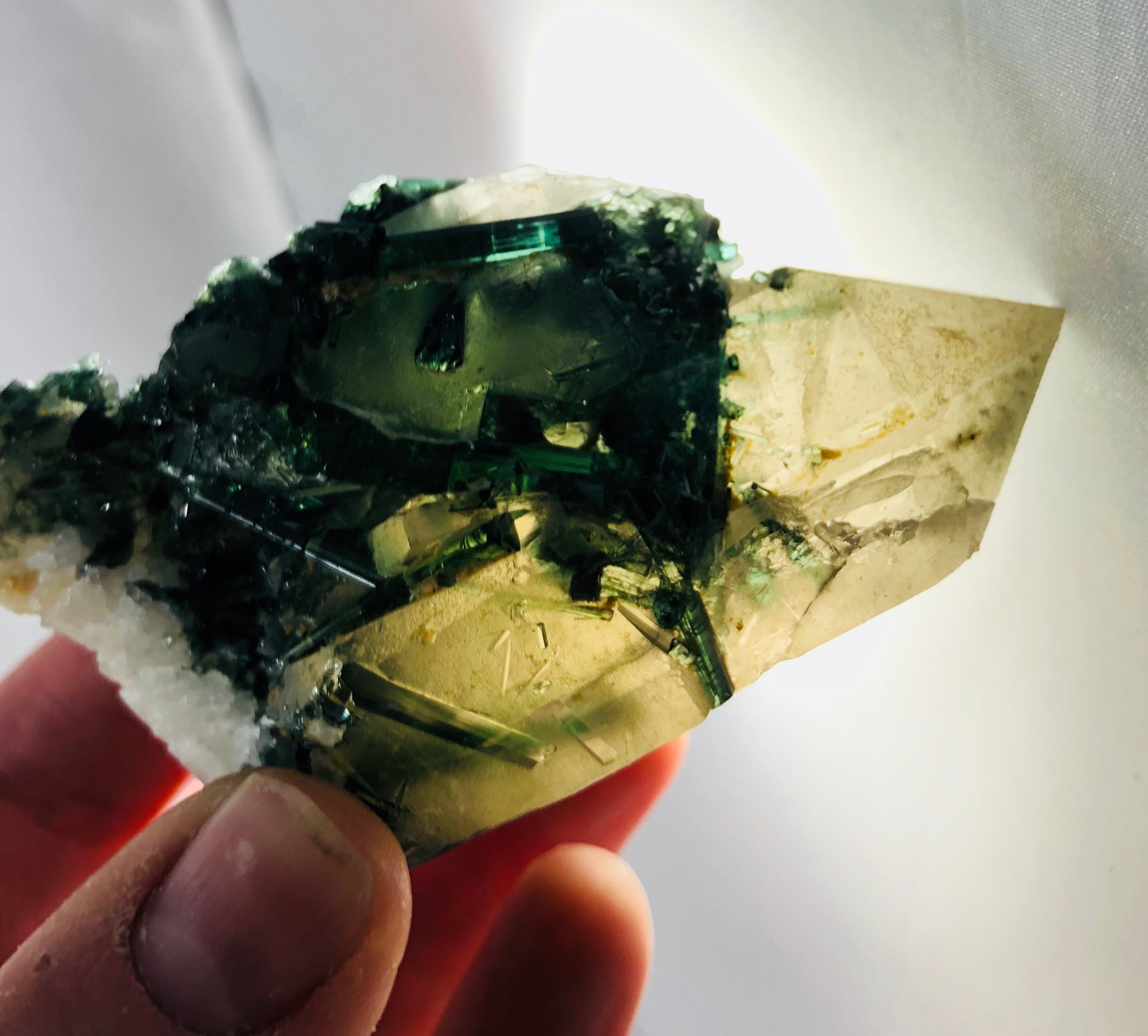 Quartz with Green Tourmaline