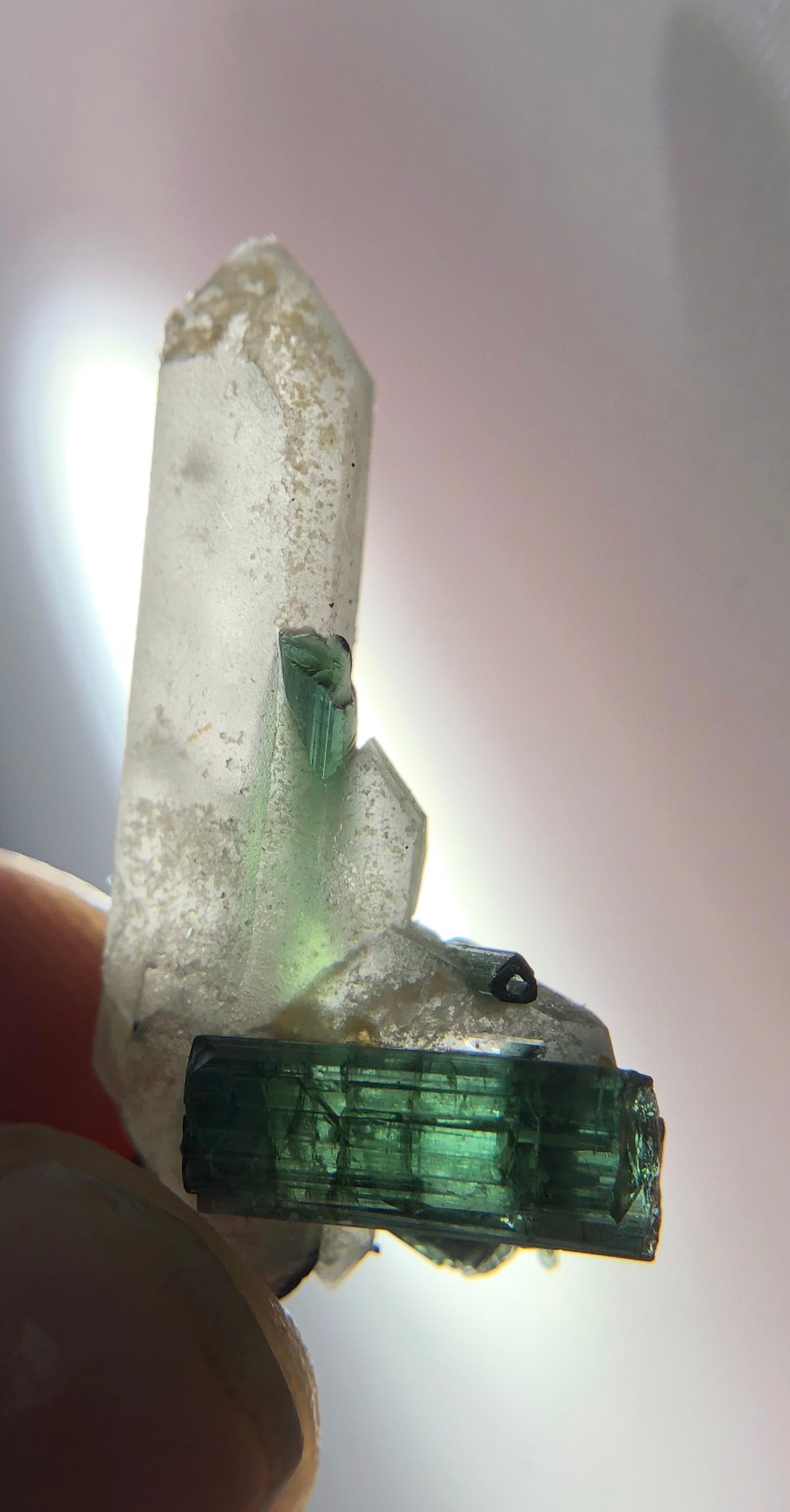 Quartz with Green Tourmaline