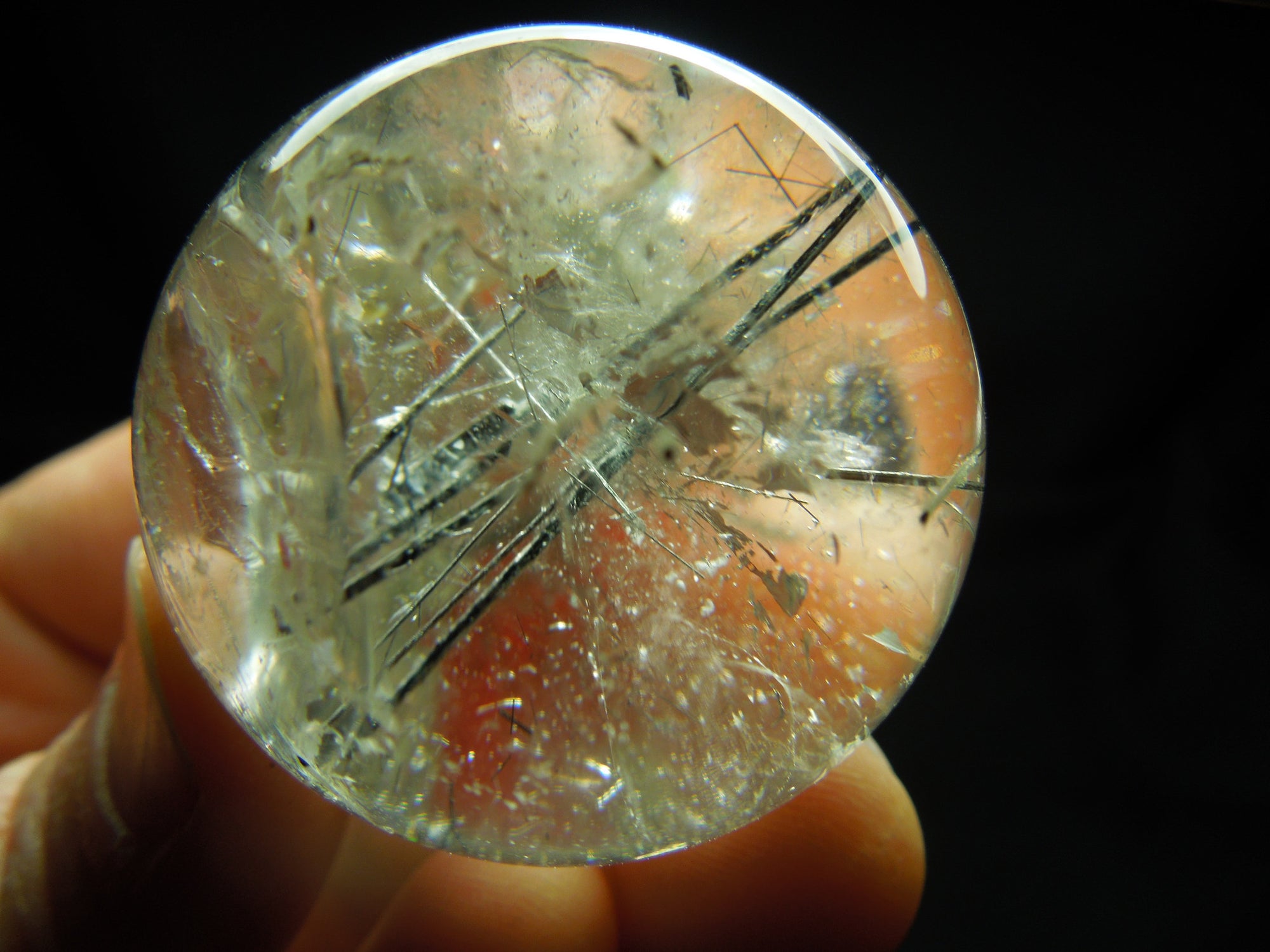 Tourmalinated Quartz Sphere