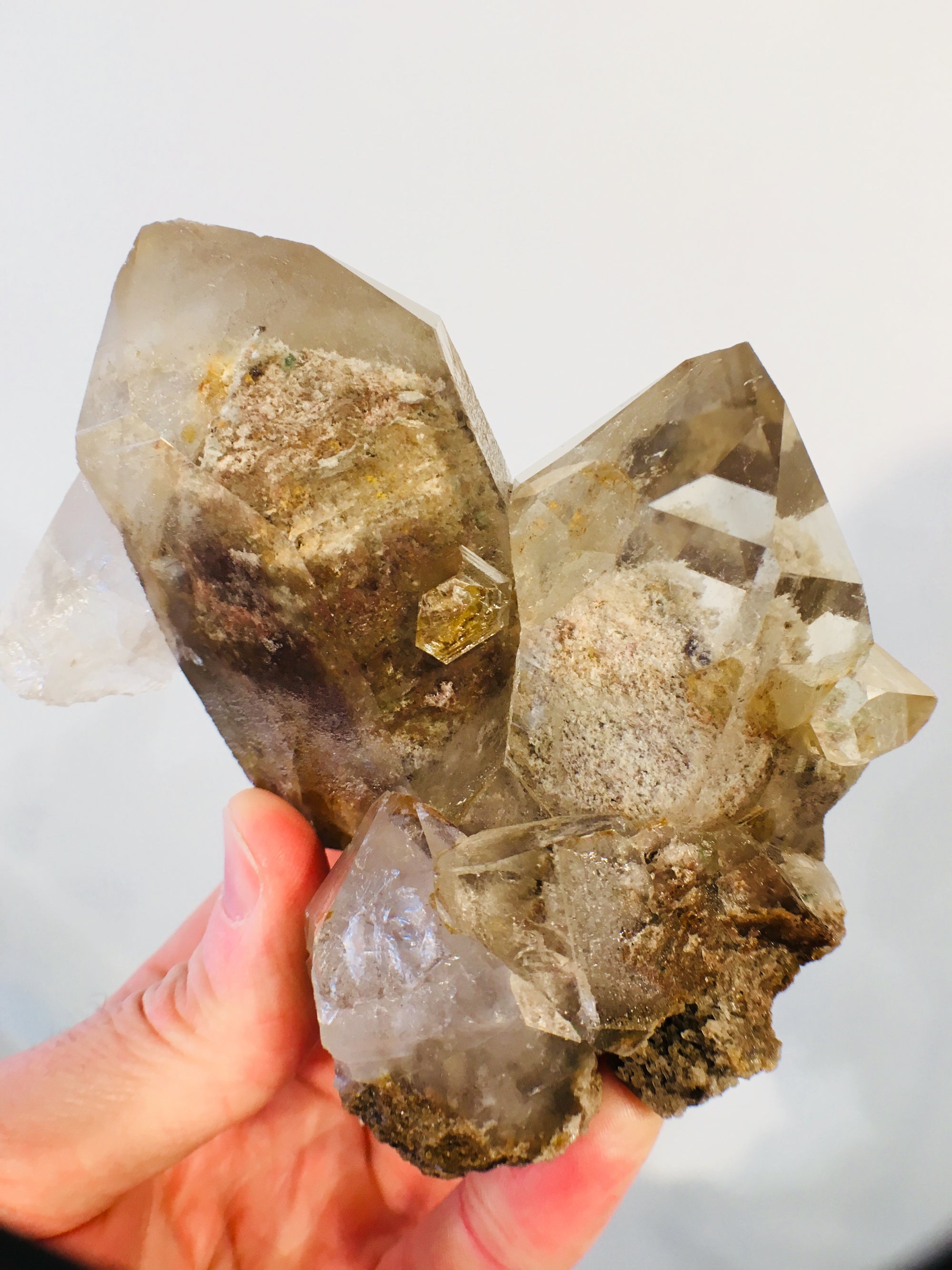 Quartz w/ Chlorite, 1.33 lbs., Lodolite, Brasil