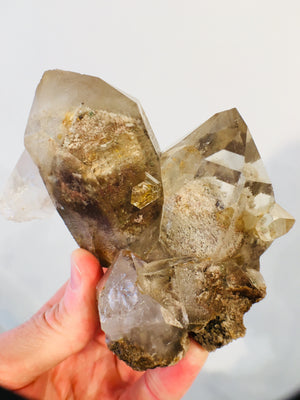 Quartz w/ Chlorite, 1.33 lbs., Lodolite, Brasil