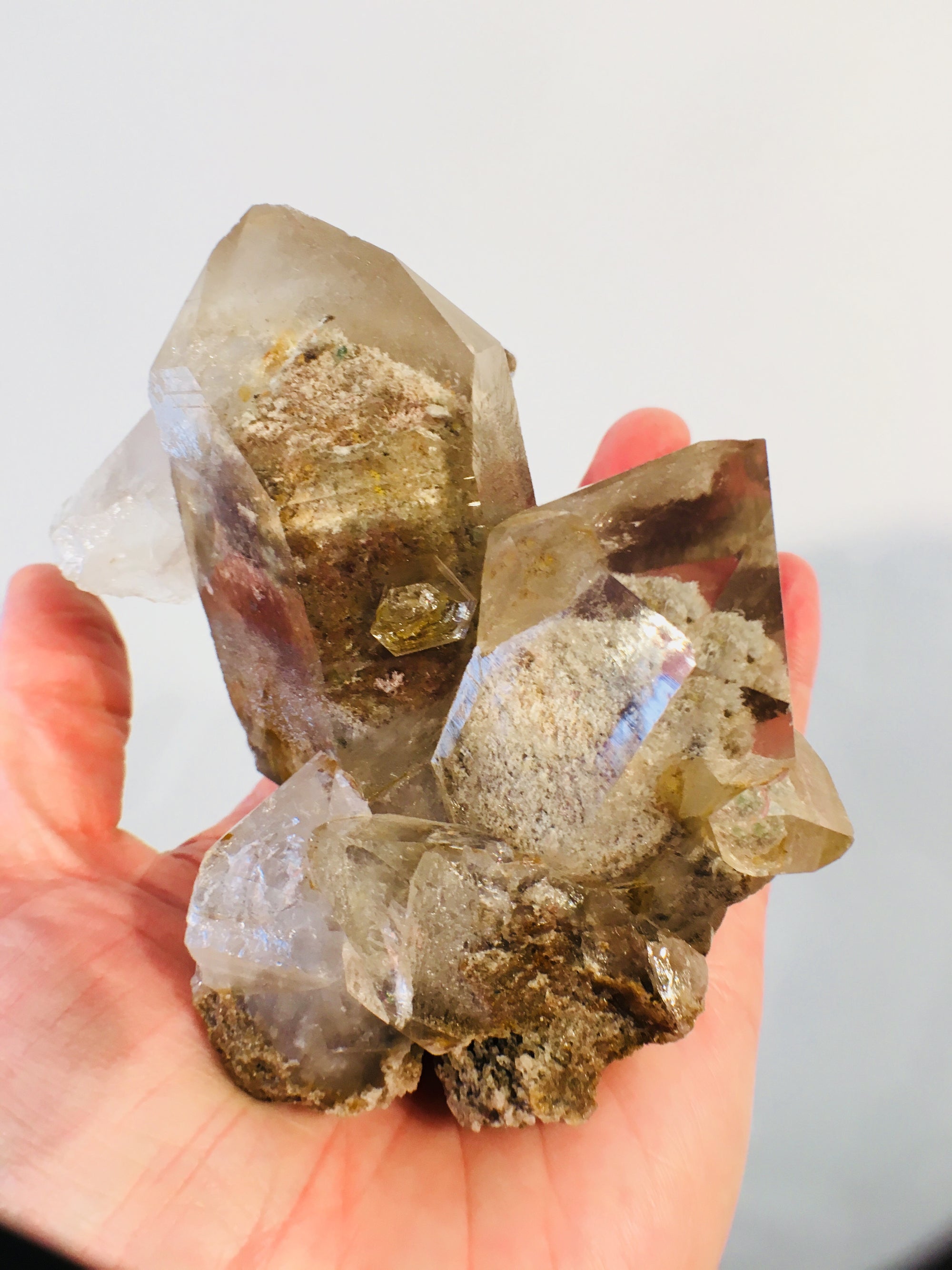 Quartz w/ Chlorite, 1.33 lbs., Lodolite, Brasil