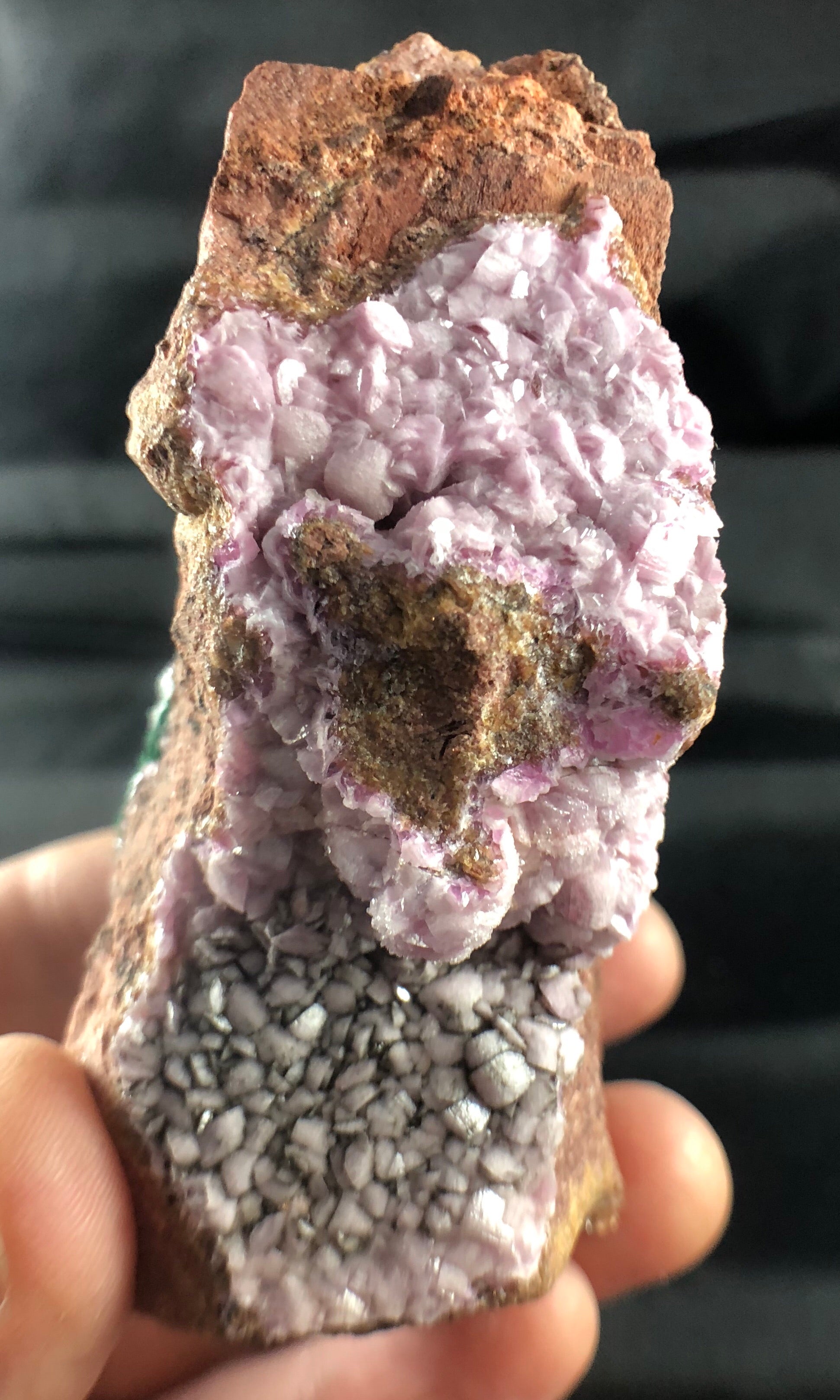 Spherocobaltite with Malachite and Quartz